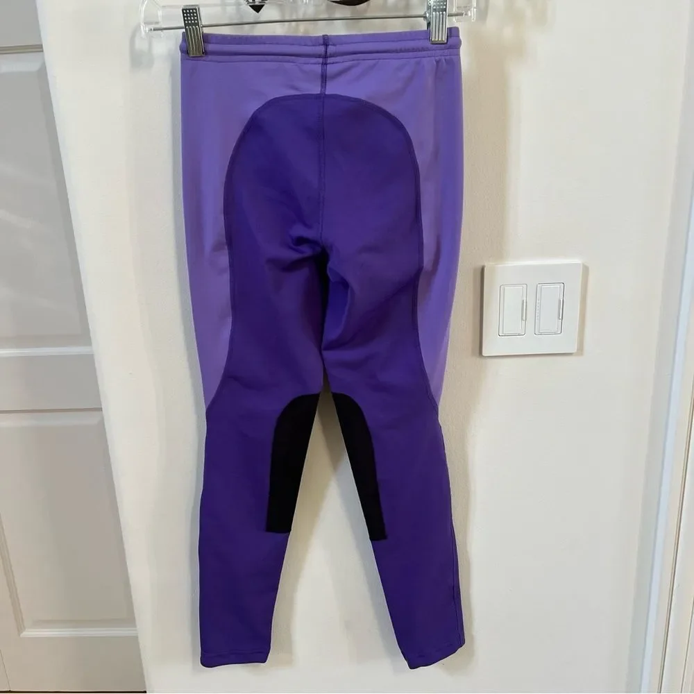 Kerrits  Kids Flow Rise Riding  Tights in Purple and Black XL